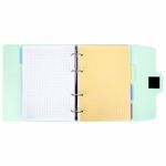 Тетрадь на кольцах А5 175х220 мм, 120 л., пластик, на липучке, с разделителями, BRAUBERG, Мятный, 404638