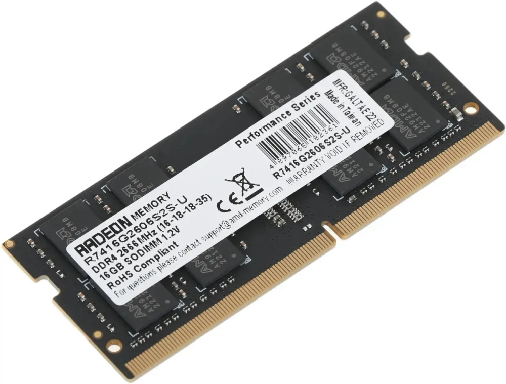 Оперативная память для ноутбука 16Gb DDR4 2666MHz AMD Radeon R7 Performance Series R7416G2606S2S-U Retail