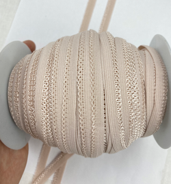 Отделочная резинка ажурная серебристый пион 10 мм