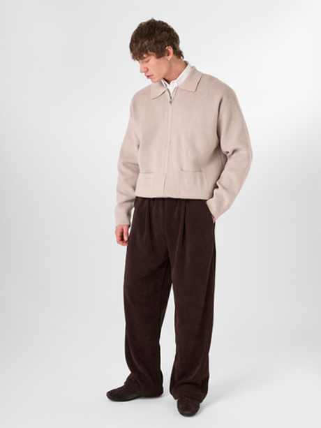 Шоколадные велюровые брюки LEROY