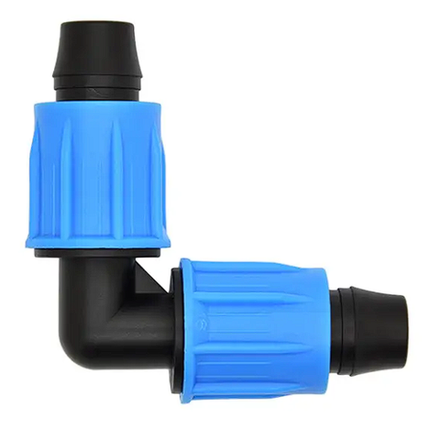 Угол для капельной трубки с гайками (зажимной)