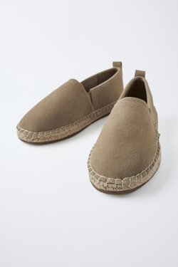 ZARA ЗАМШЕВЫЕ ЭСПАДРИЛЬИ, СЕРЫЙ