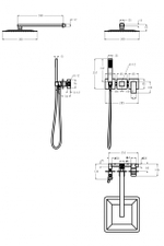 Душевая система скрытого монтажа Grocenberg GB5080BL с Картриджем Kerox (Венгрия)