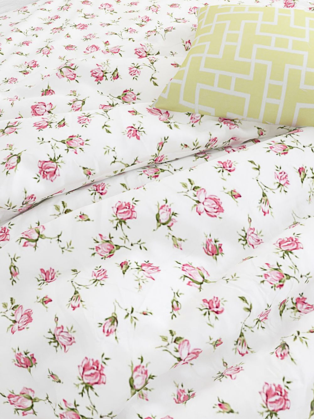 Постельное белье сатин Milky Garden "Розы" 1,5-сп Наволочка 50x70 см 2 шт Простынь 150x215 см Пододеяльник 145x215 см