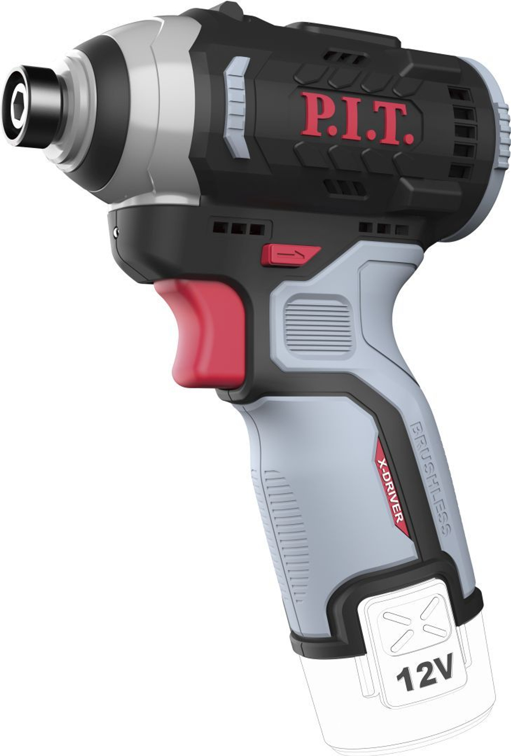 Винтоверт IMPACT аккум. бесщёточный P.I.T. PSD12K-120A SOLO (12В, 120Нм,
3 ск, 0-4300 уд,
HEX 1/4")