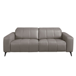 3-местный диван с реклайнером из серой кожи модель 6210