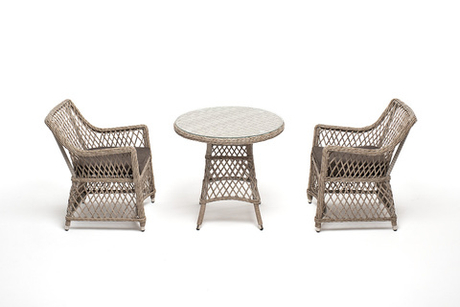 "Эспрессо-80 L" обеденная группа плетеная, цвет бежевый