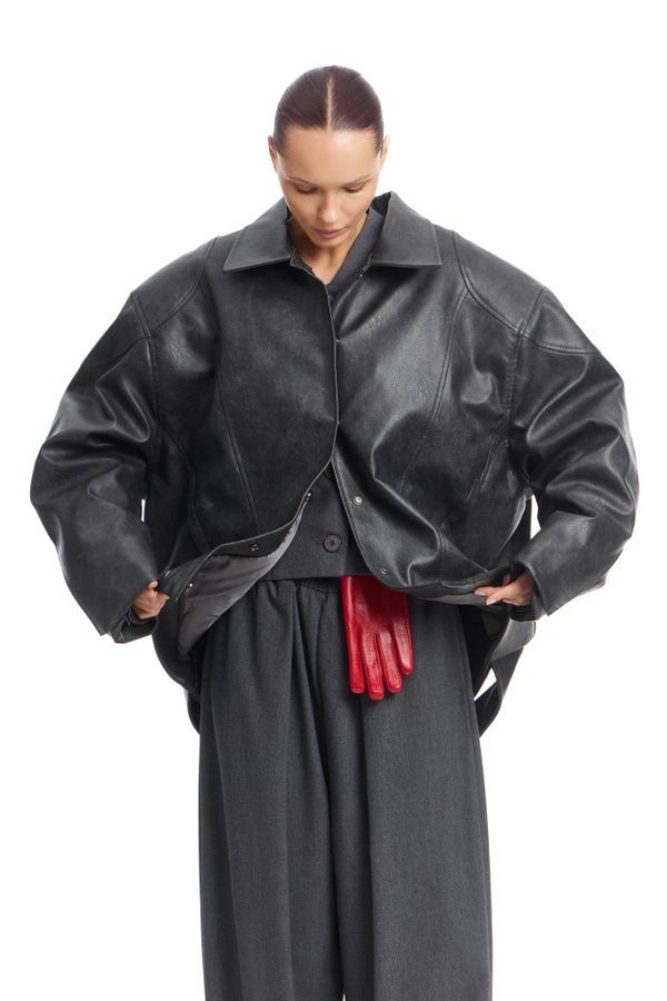 Кожаная куртка URBAN Gray