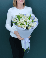 Букет альстромерия белая 5шт(00439)