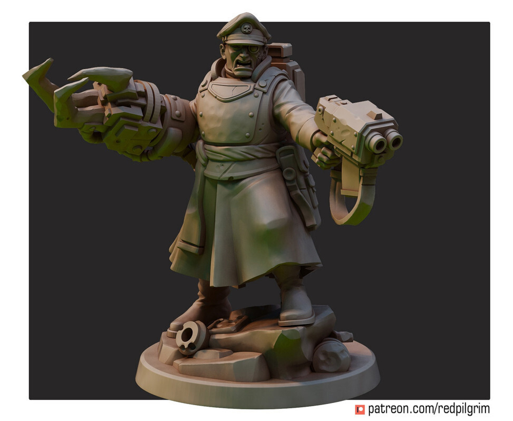 Astra Militarum Commissar Гроза Орков миниатюра для AOS,Waha, Настольная игра, НРИ, Варгейм, РПГ
