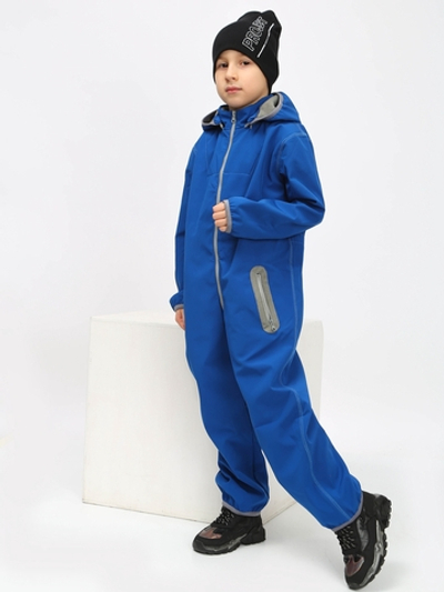 Комбинезон непромокайка на мальчика на флисе, синий, размеры 92,98,104