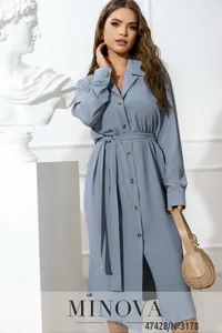 Платье 3178-серо-голубой Minova