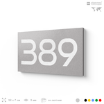 Номер на дверь 389, табличка на дверь для офиса, квартиры, кабинета, аудитории, склада, серая 120х70 мм, Айдентика Технолоджи