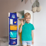 Кармашки для детского сада на липучке. Котик пилот