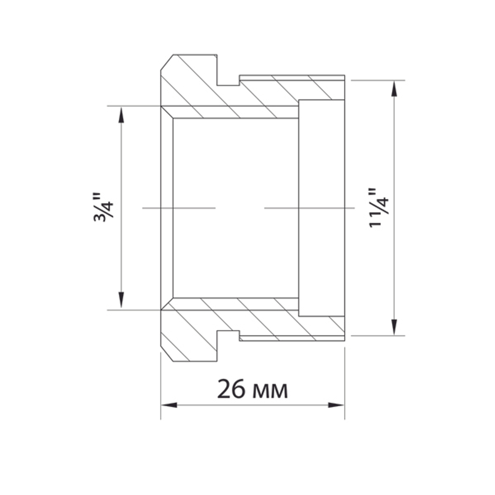 Футорка 1 1/4'' - 3/4'' нар/вн VRT® никель