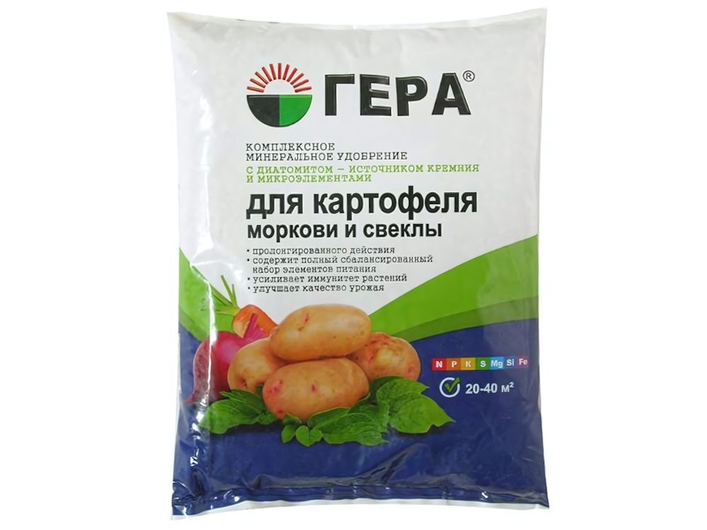Удобрение ГЕРА Картофель, морковь и свекла 0,9кг Удобрение ГЕРА Картофель, морковь и свекла 0,9кг