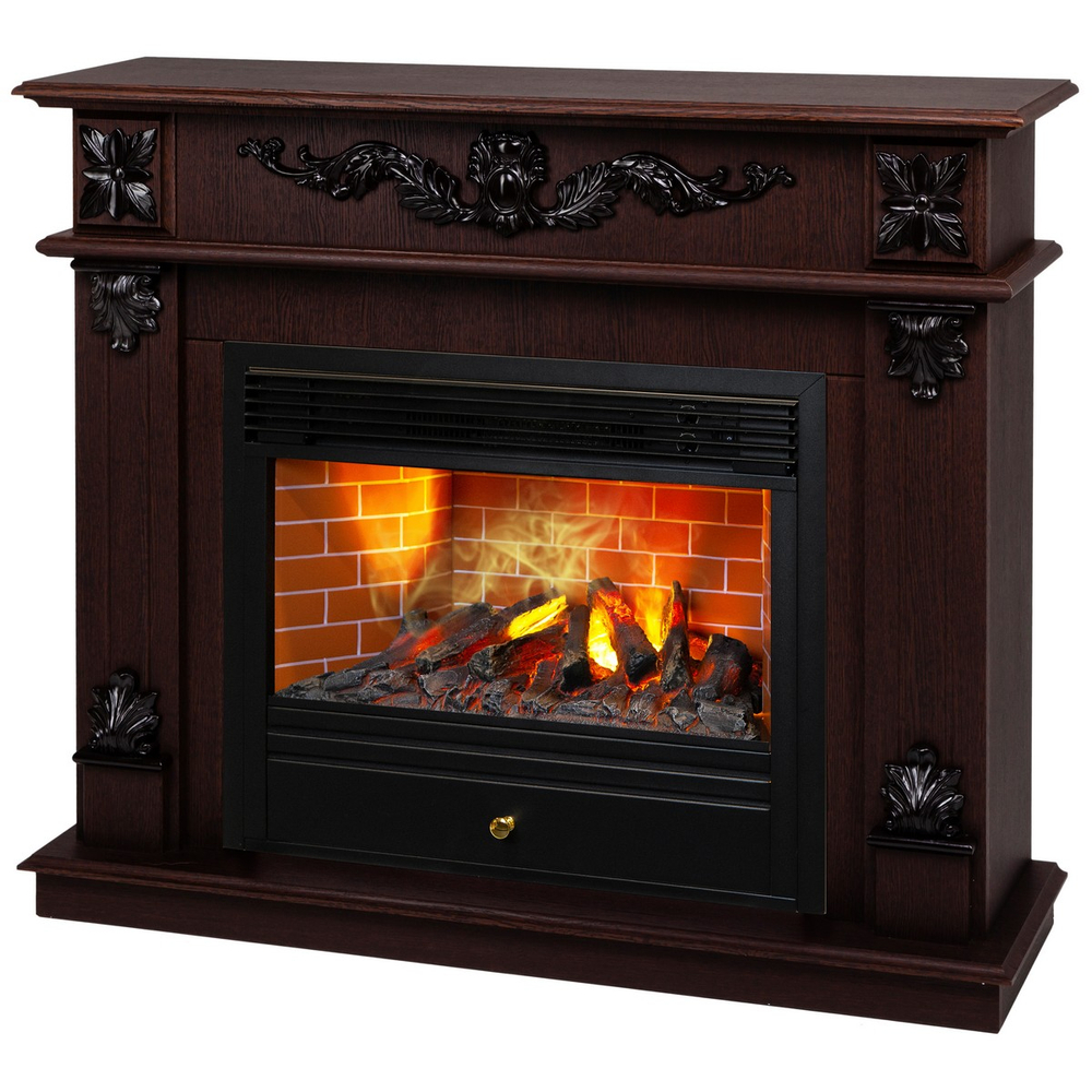 Электрокамин RealFlame Philadelphia 25,5/26 DN орех с очагом 3D Novara