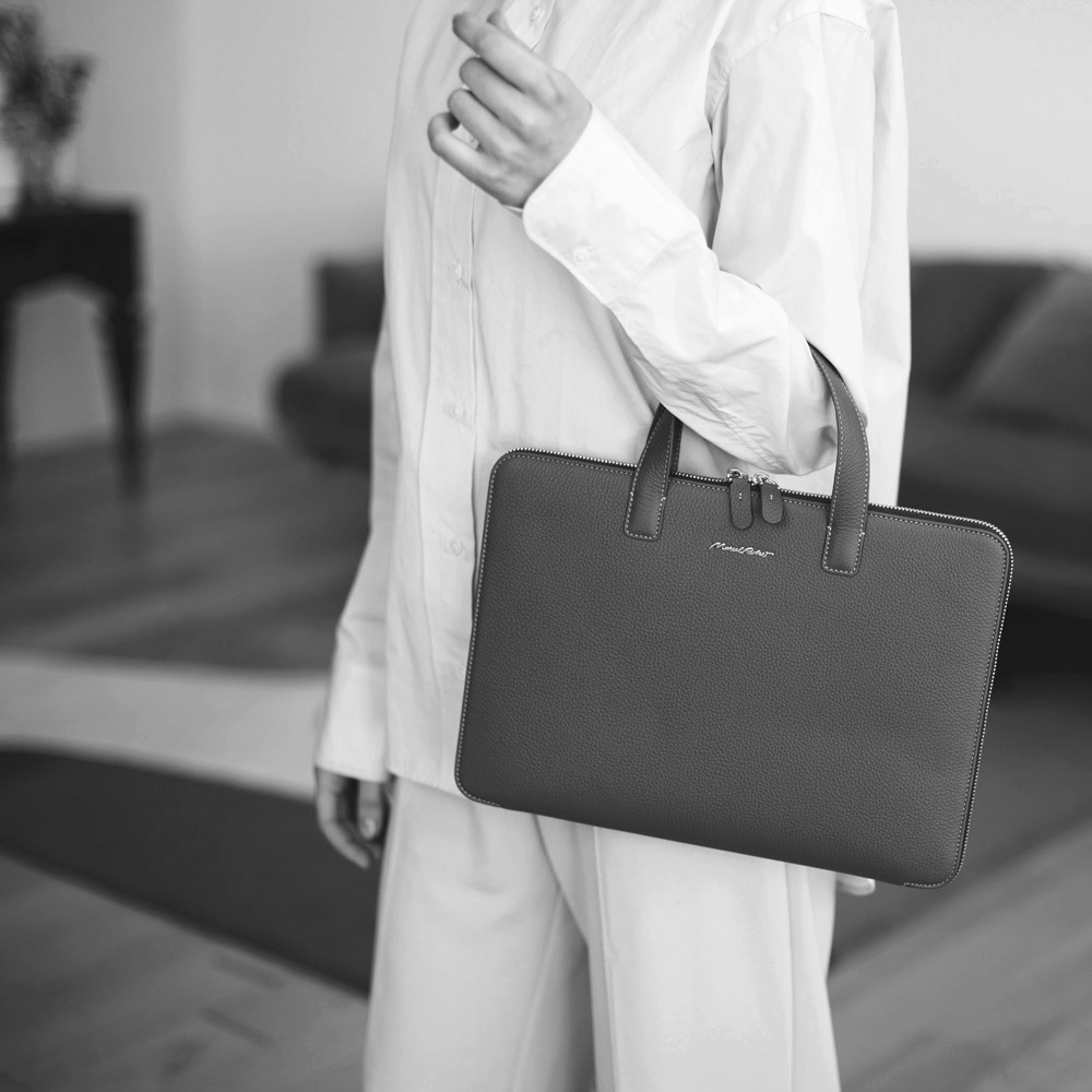 Сумка для документов и техники 13 - 14 из кожи теленка, цвета шоколад