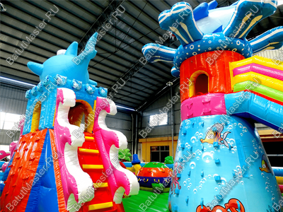 Коммерческий надувной батут "На морском дне" 15*7*7 м