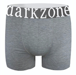 Серые хлопковые трусы-боксеры с надписью на резинке крупными буквами (Размер: S) (Цвет: серый)