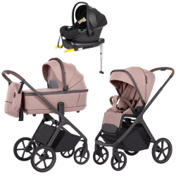 Коляска Carrello Vector CRL-6550 Nova Black Line с базой Isofix 3 в 1 Cupcake Beige