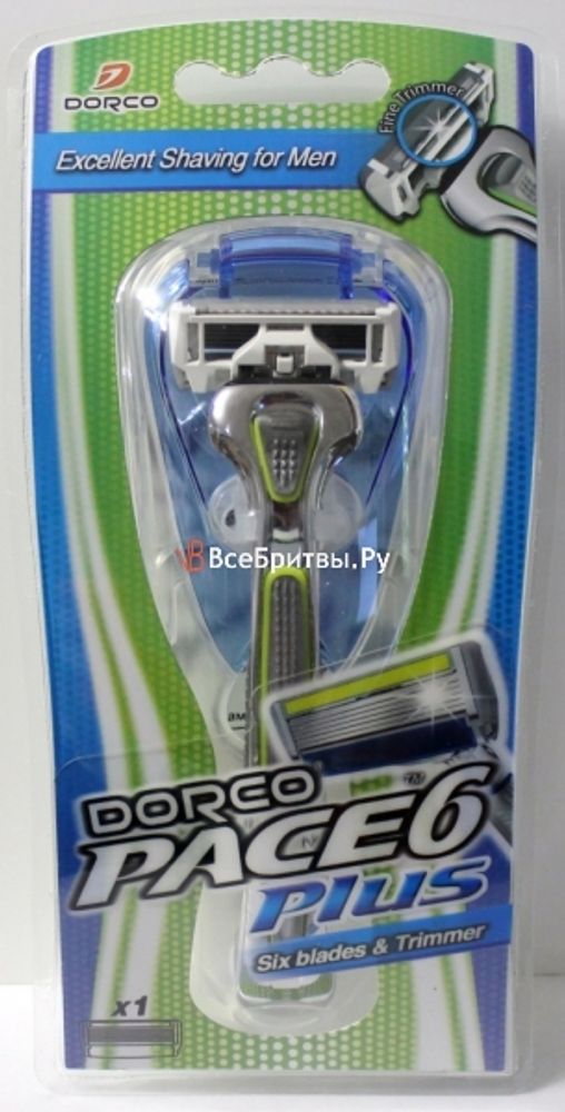 Dorco станок мужской PACE-6 plus с триммером +1 кассета