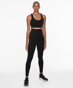 OYSHO Легинсы с высокой посадкой и застежкой-молнией длиной 65 см, черный