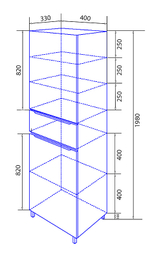 Пенал Azario LOTOS 40 400x330x1980 левый напольный (CS00083926)