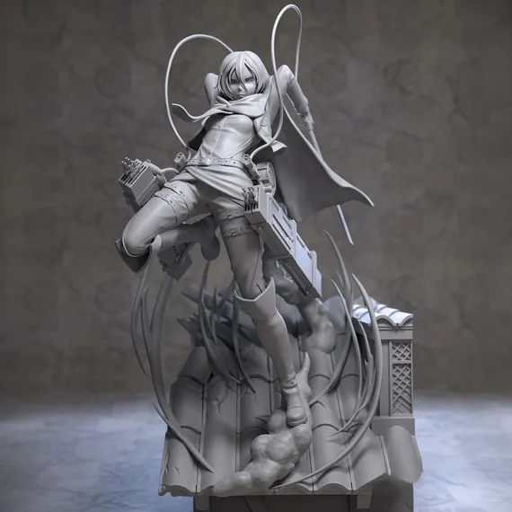 Mikasa on the roof - Attack on Titan