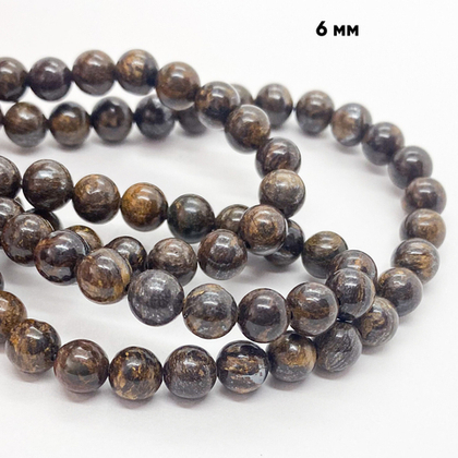 Бронзит бусины, диаметр 6,5-6,8 мм, цена за 13-14 шт (1/4 нити)