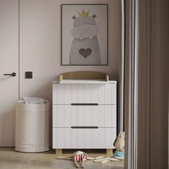 Комод Incanto Vikki Белый/бук