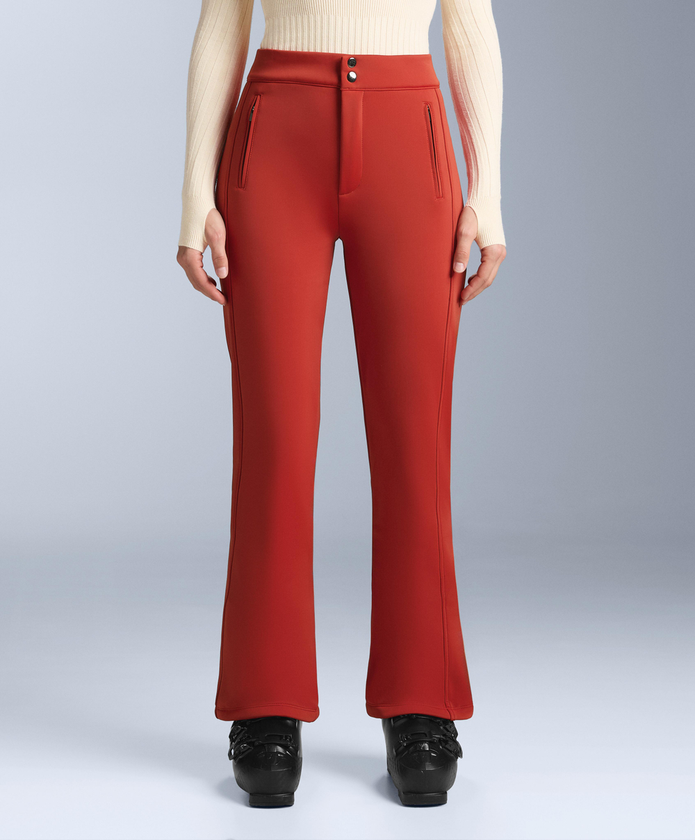 OYSHO Водонепроницаемые эластичные брюки-клеш SKI, ярко-оранжевый