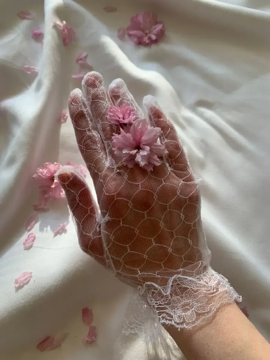 Перчатки короткие, Белый