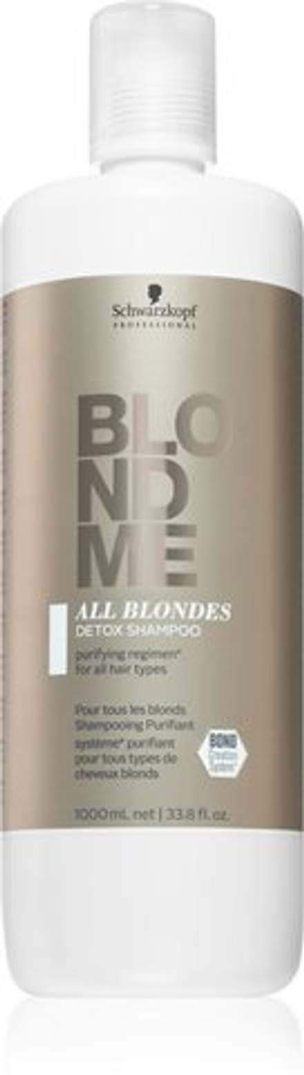 Schwarzkopf Professional Blondme All Blondes Detox - очищающий детоксицирующий шампунь для светлых и балаяжных волос /   1000  ml  / GTIN 4045787640991
