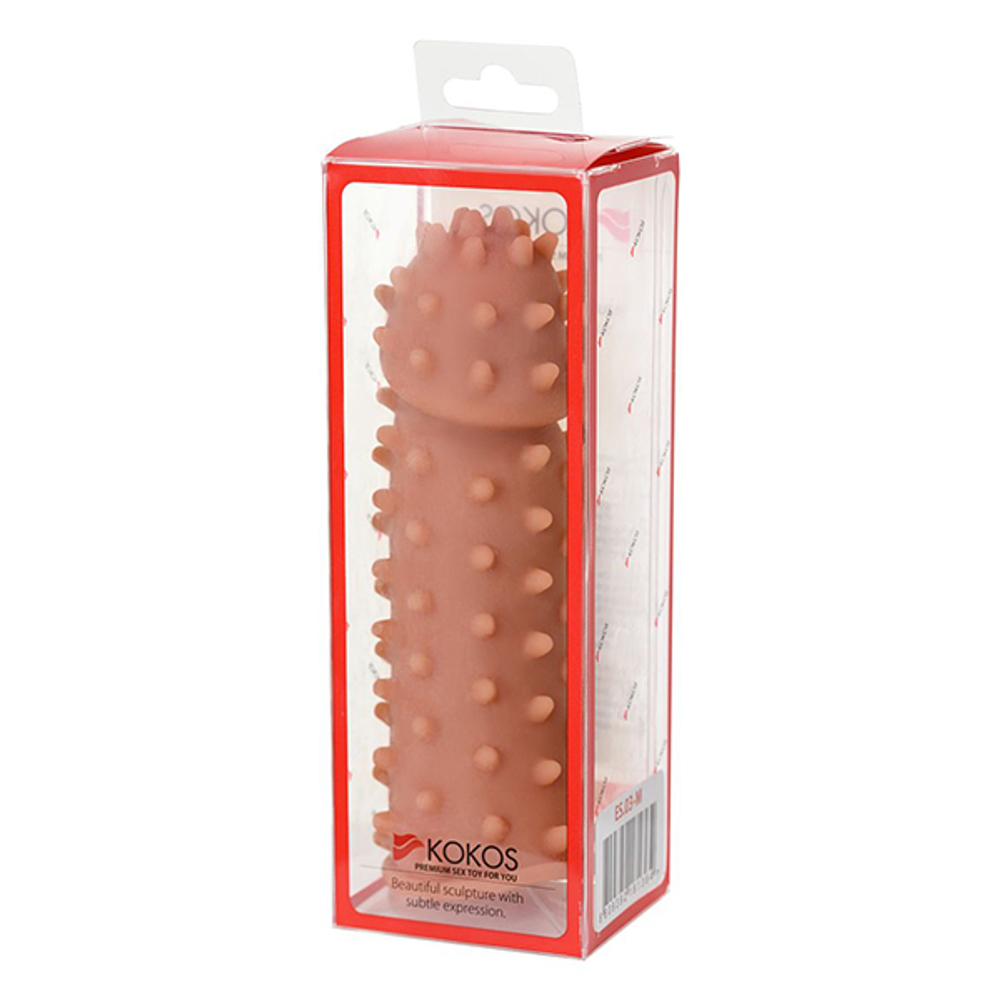 Насадка на фаллос с шипами и бугорками 14,7см Kokos Extreme Sleeve 003 M Size