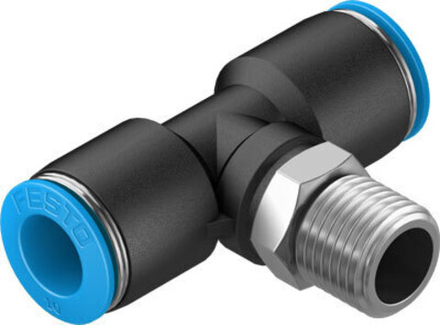 QST-1/4-10-50 Тройник с цанговым зажимом и резьбой