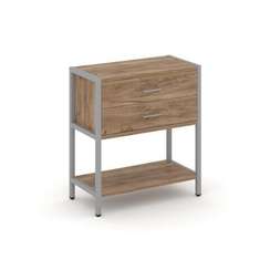 Shelf System Односекционный стеллаж двухярусный с ящиками SN.STM-212 Дуб Табак/Металл Серый 810*400*