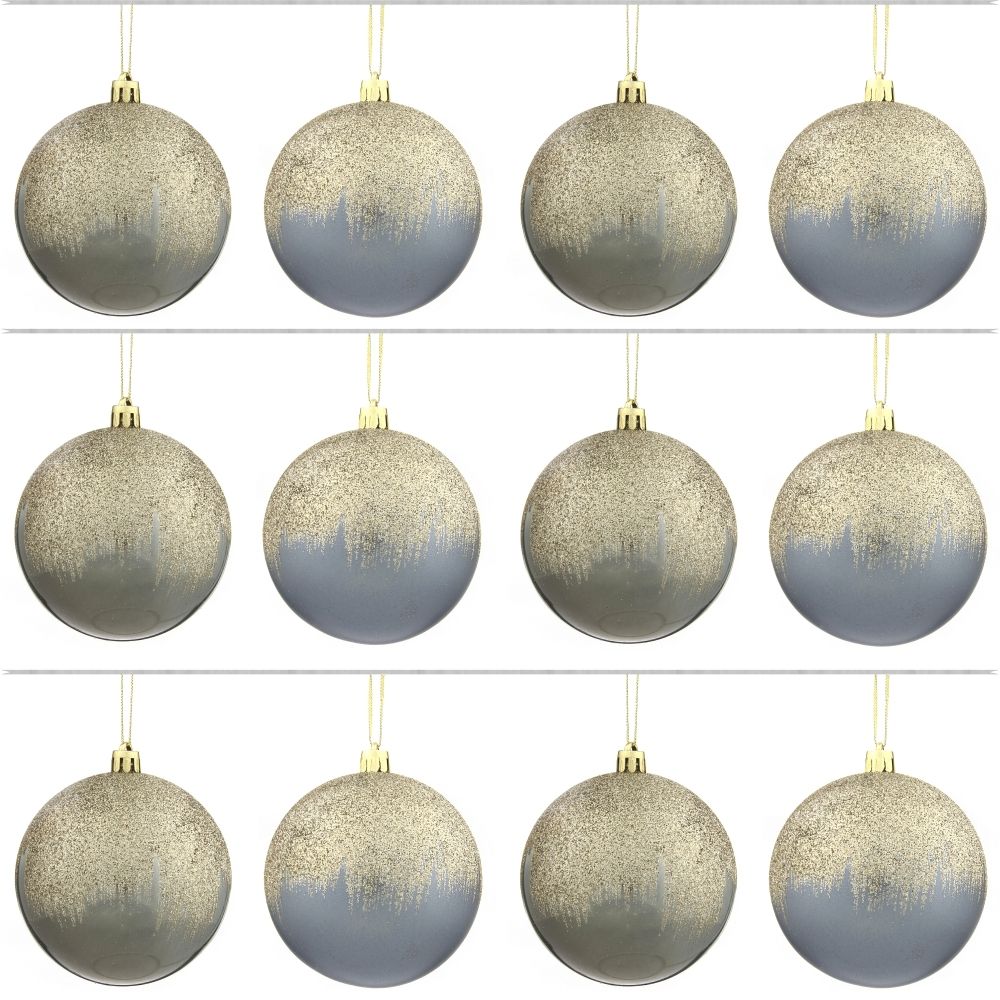 GAEM Набор из 12шт Украшение новогоднее Шар "Алмазная роскошь", D 8 см, L35 W27 H8,5 см