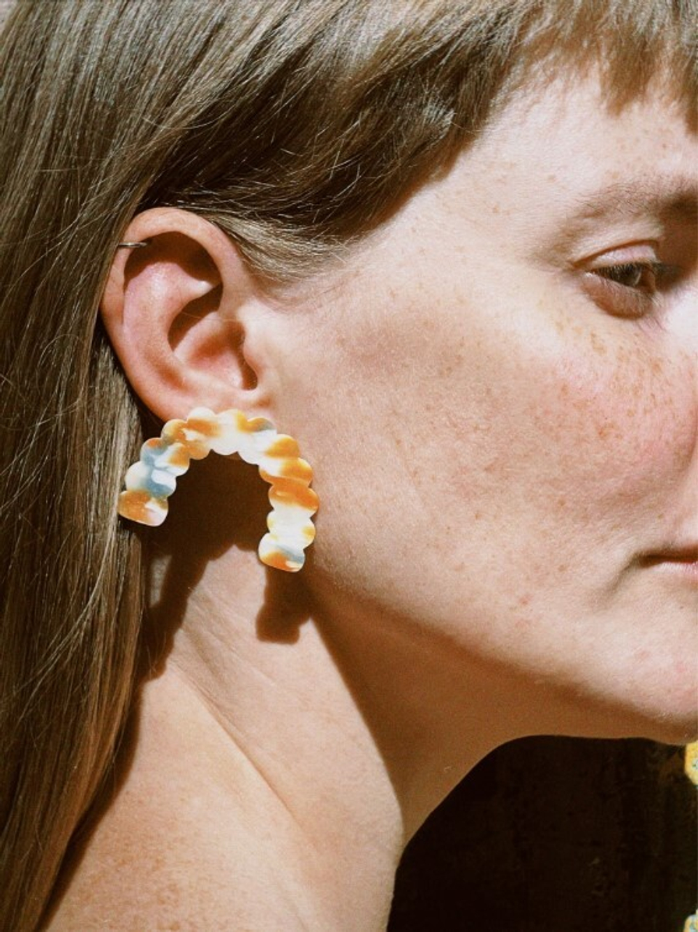 Recycle Object Half circle earrings