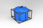 Емкость пищевая в обрешетке ЭкоПром TR 4500 л. вертикальная (215x215x178см;синий) - арт.555716