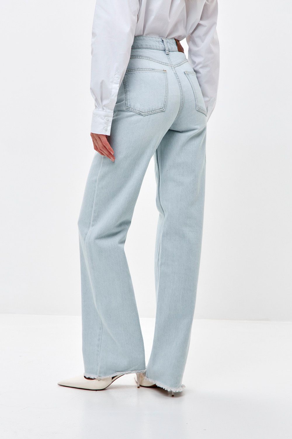 Джинсы Wide Leg голубого цвета