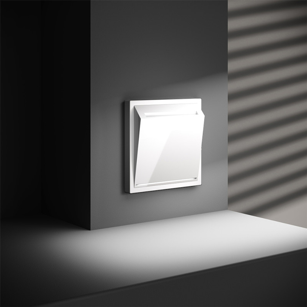 Выключатель встраиваемый VOLTUM S70 карточный 16А, (белый глянцевый)