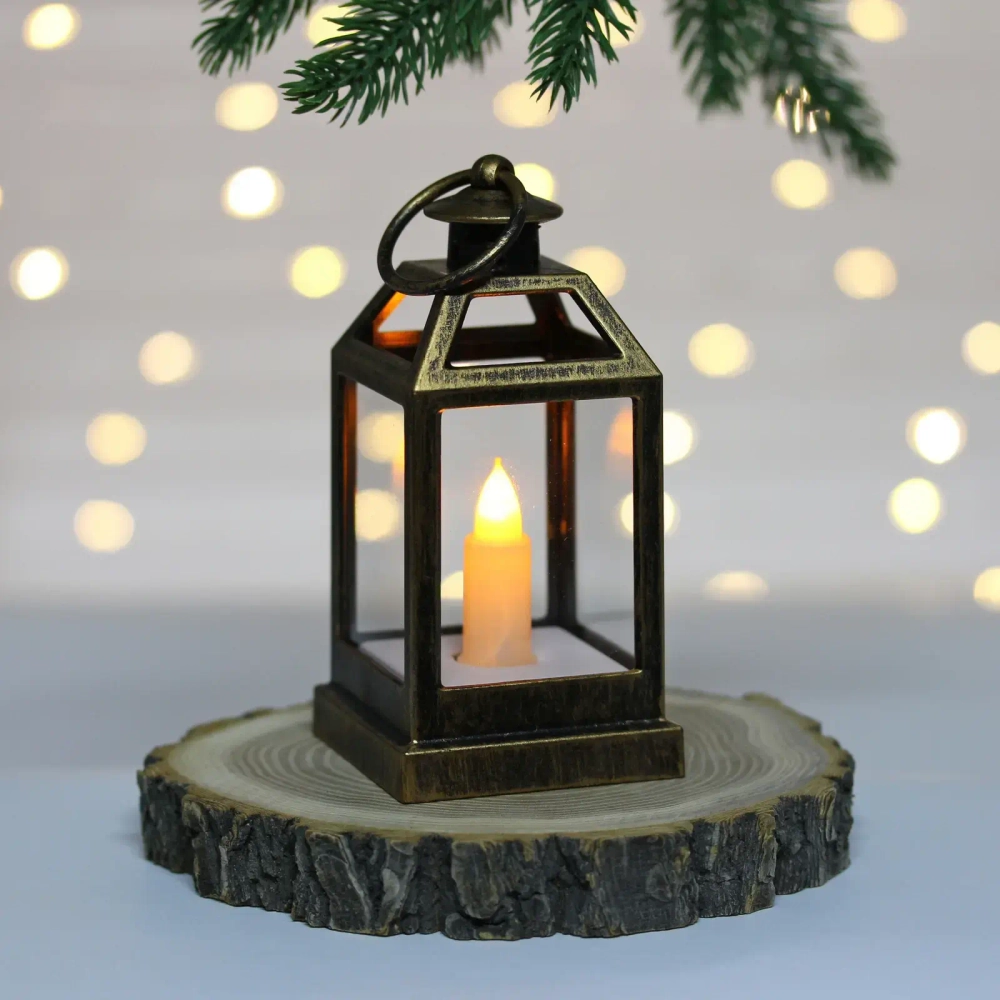 Сувенир с подсветкой «Свеча» 6*12,5 см, Бронза (работает от батареек LR44*3)