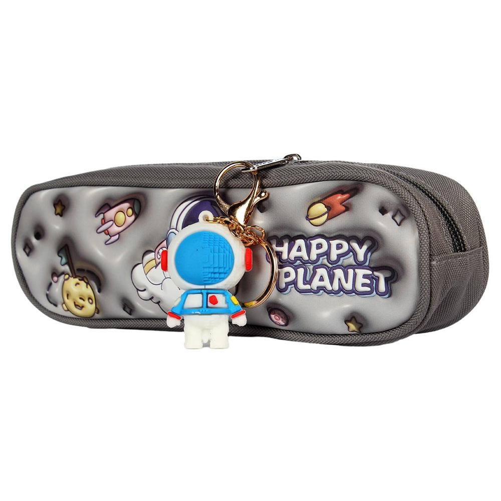 Пенал "Космонавт" с брелоком, 22,5*7,5*6,5см, 4 дизайна микс, С-40289