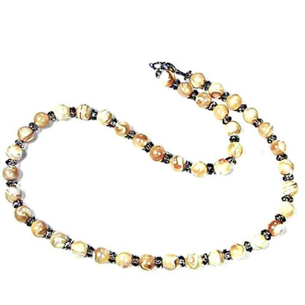 Бусы "Ириски" перламутр, раухтопаз