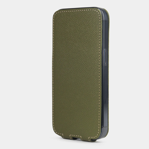 Чехол для iPhone 15 Pro Max из кожи сафьяно, цвета хаки