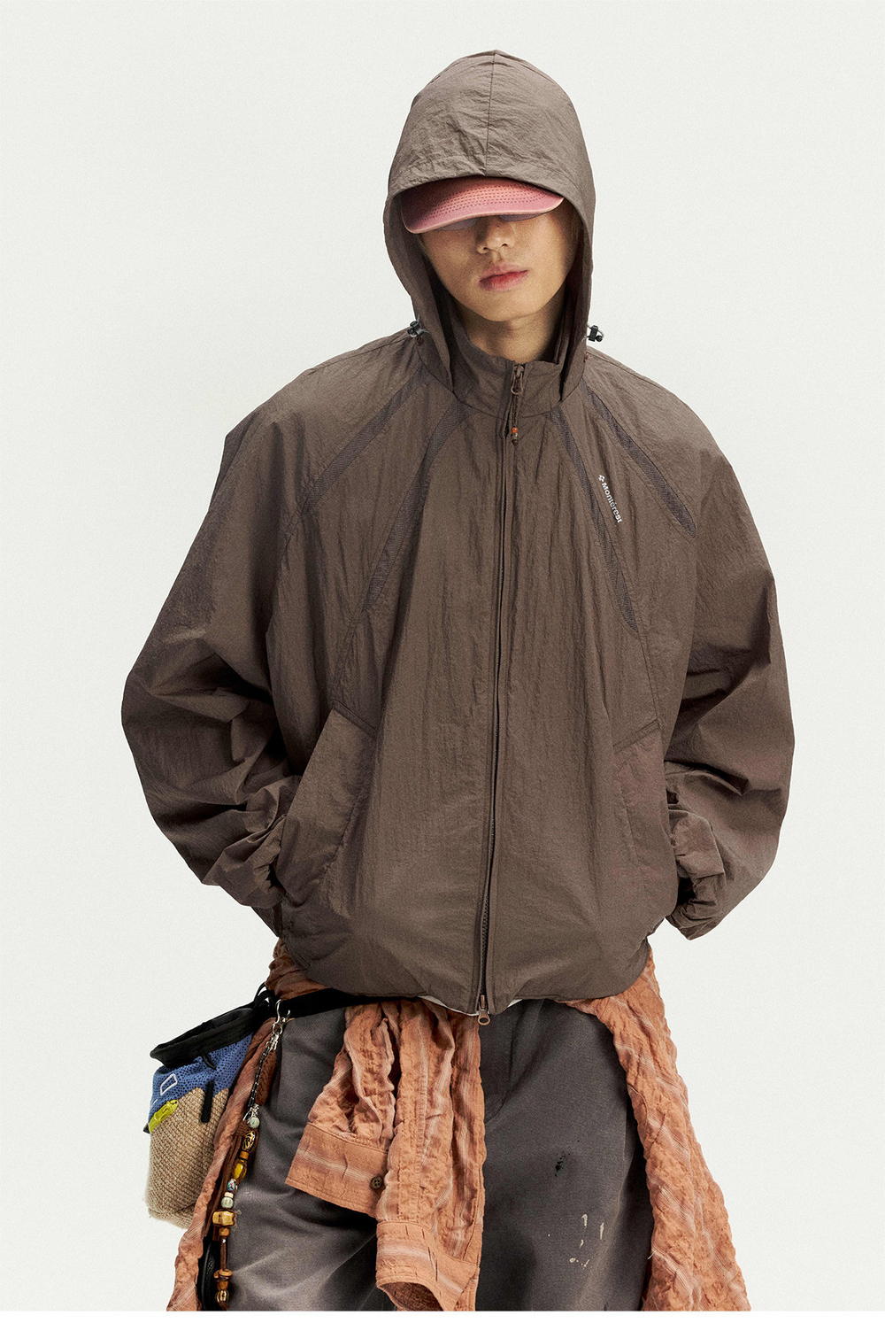 Ветровка Nothomme Monterest Outdoor Water-Repellent Reflective Print Loose Fit Stand Collar Hidden Hood Jacket