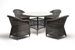 "Равенна" обеденная группа плетеная, цвет графит