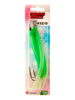 Крючок HIGASHI оснащенный кембриком Gummi Makk #4/0 (set-3pcs) #04 Green; 3 шт