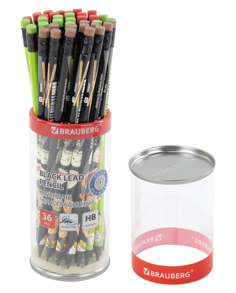 Карандаш ч/г HB "Japan food" с ластиком, корпус в ассорт. (STAFF)